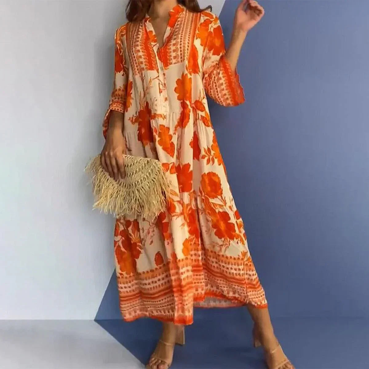 Isabella Bright Orange Midi