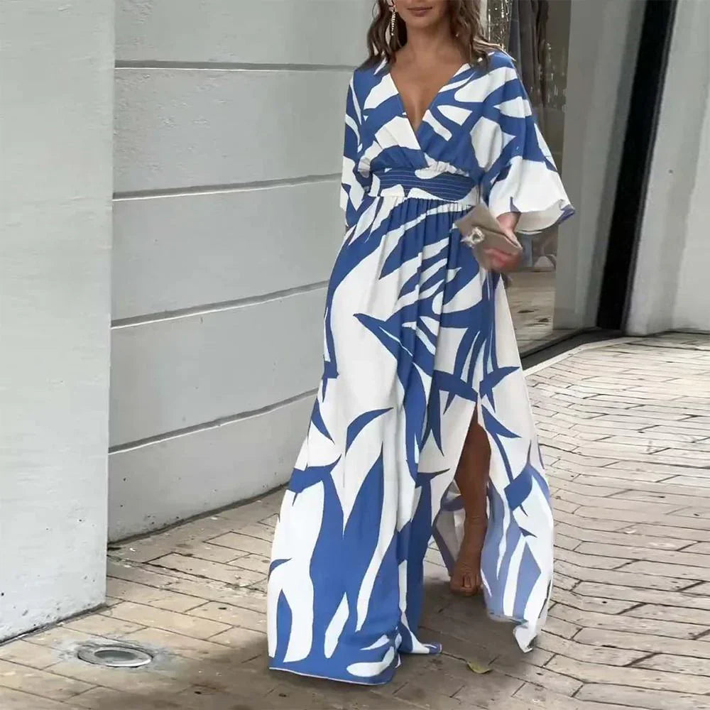 Emily Blue Print Maxi